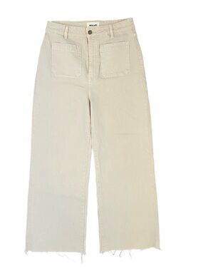 ROLLA'S Off White Wide Leg Raw Hem  Sailor Jeans 26” Inseam, Size 30